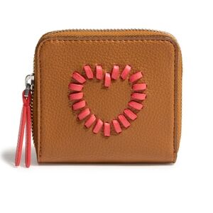 NWT Vera Bradley Essential Small Zip-Around Wallet Roasted Pecan And Cayenne